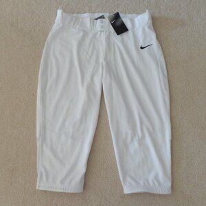 Nike Women’s Size L Vapor Select 3/4 Length Softball Pants AV6642-100 White NWT‎